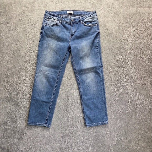 Kensie Jeans Denim - Kensie‎ Jeans Womens 6 / 28 Blue Cropped Straight Mid Rise Faded Denim